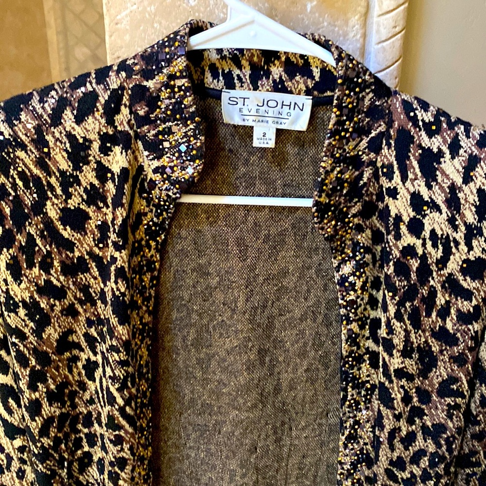 St. John’s evening collection leopard print jacket